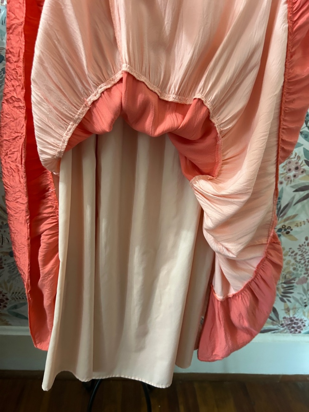 Emily McCarthy Tiered Color-block Joy of Color Midi Skirt Small Coral - Picture 5 of 6